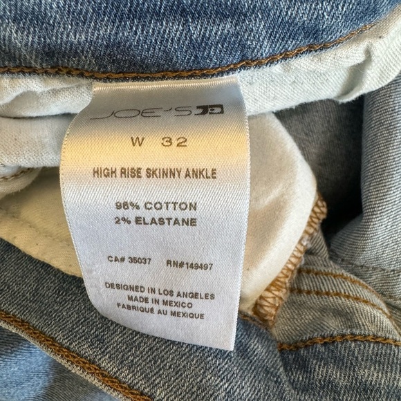 Joe's Jeans High Rise Distressed Skinny Ankle Jeans Medium Wash Women's Size 32 - Picture 5 of 5